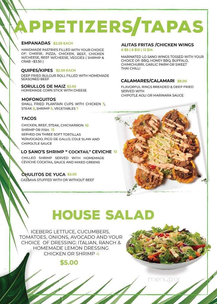 Lo Sano Restaurant and Bar - Hartford, CT menu_pic