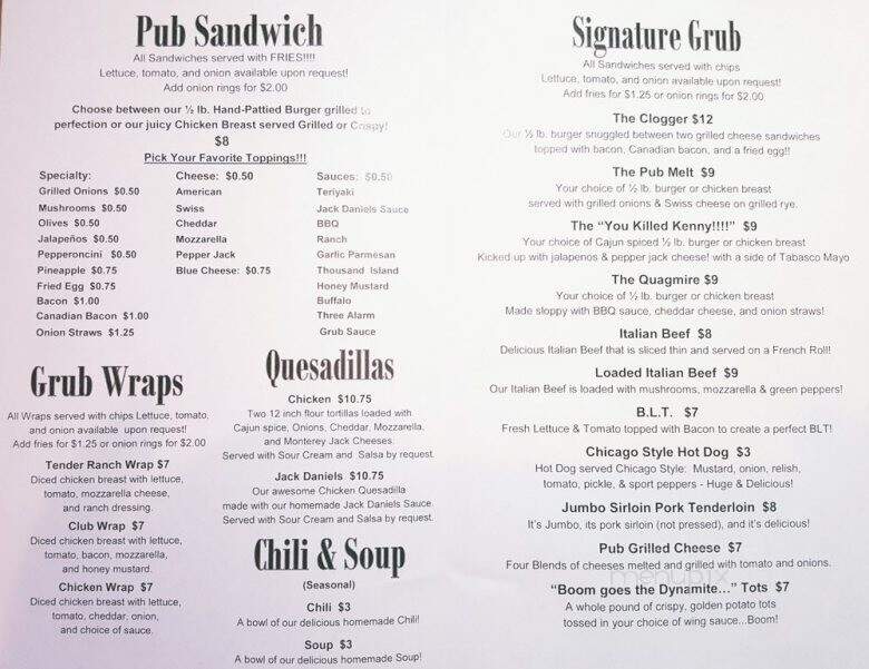 Route 34 Pub & Grub - Sandwich, IL menu_pic