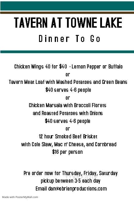 Tavern at Towne Lake - Woodstock, GA menu_pic