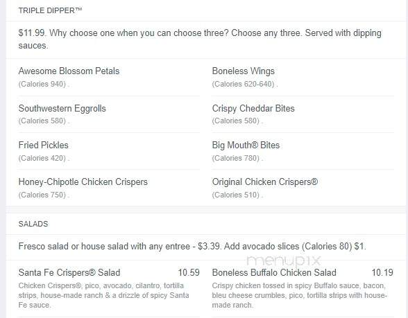 Chillies - Calgary, AB menu_pic