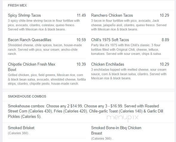 Chillies - Calgary, AB menu_pic