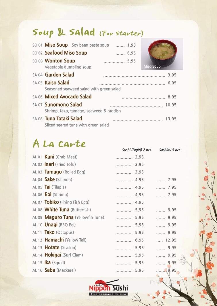 Nippon Sushi - Moncton, NB menu_pic
