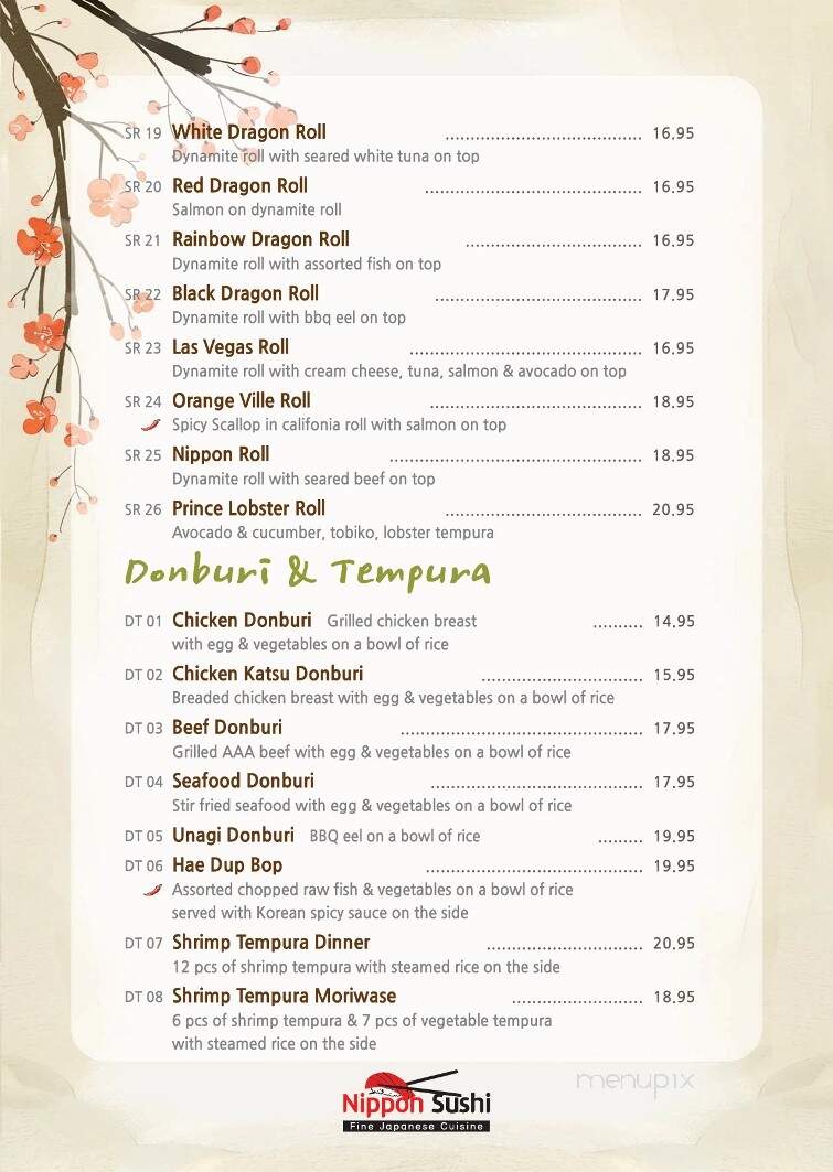 Nippon Sushi - Moncton, NB menu_pic
