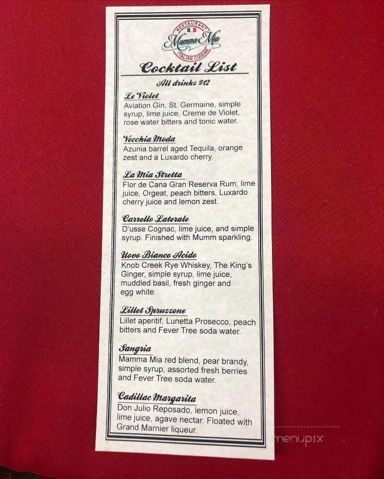 Mamma Mia - Bakersfield, CA menu_pic