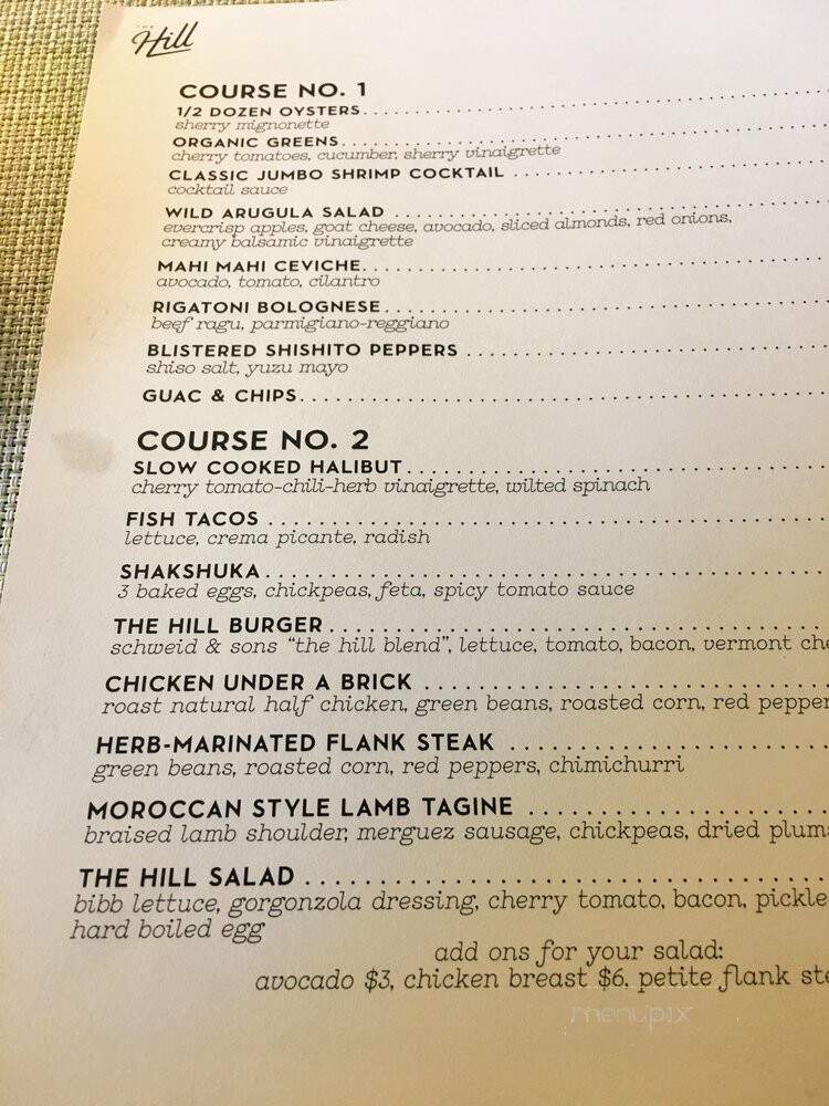The Hill - Closter, NJ menu_pic