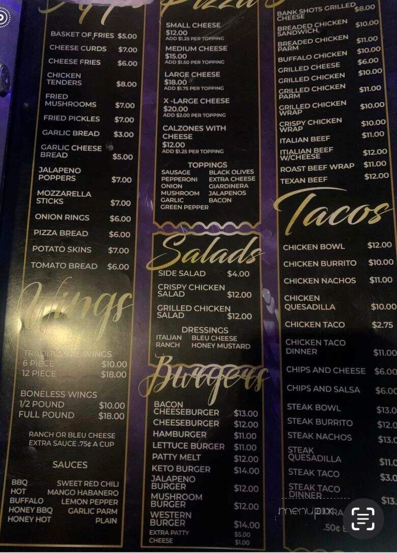 Bank Shots Bar and Grill - Lynwood, IL menu_pic