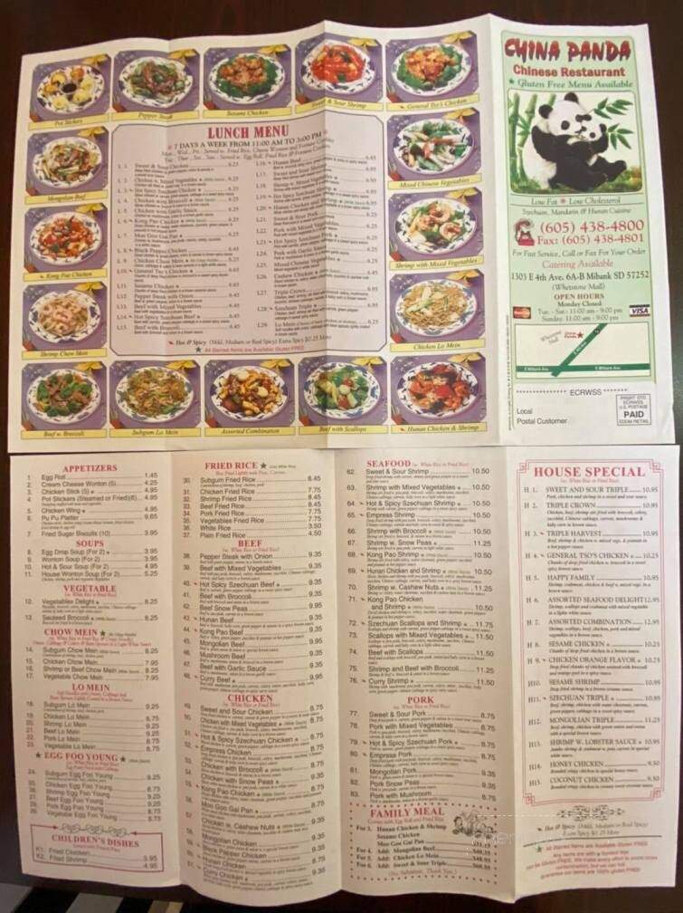China Panda - Milbank, SD menu_pic