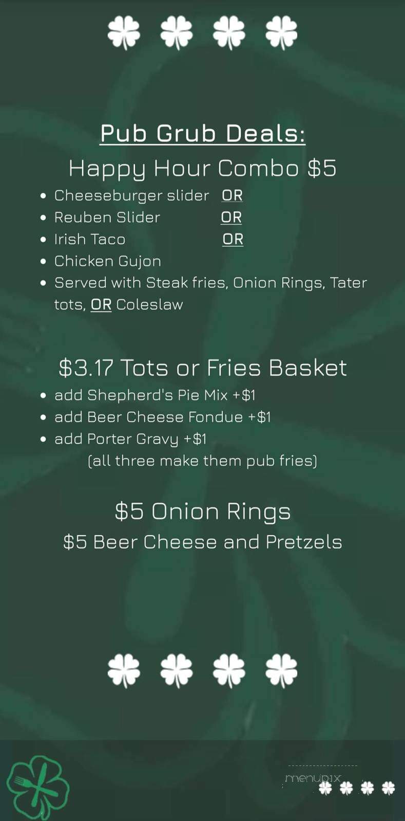 Four Clovers - Lake Havasu City, AZ menu_pic