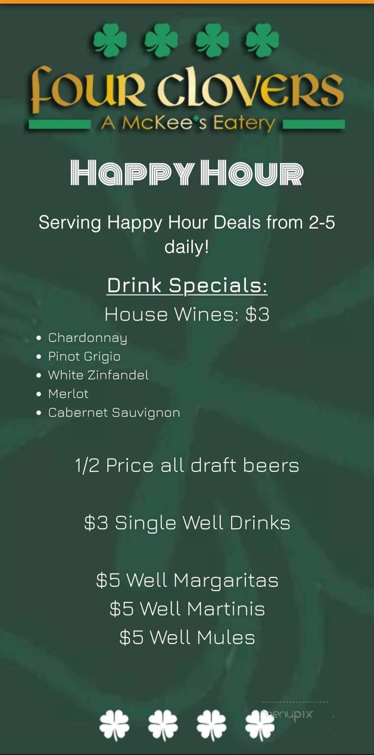 Four Clovers - Lake Havasu City, AZ menu_pic