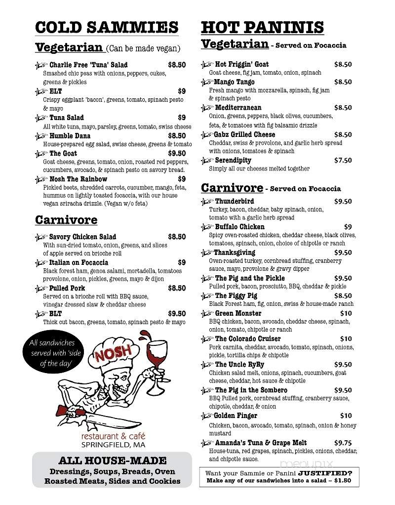 Nosh Restaurant and Cafe - Springfield, MA menu_pic