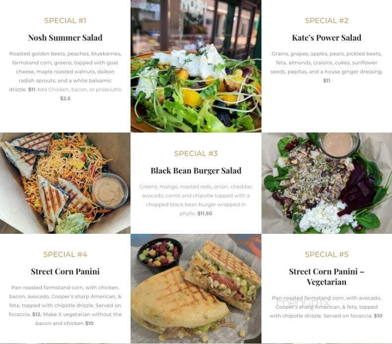 Nosh Restaurant and Cafe - Springfield, MA menu_pic