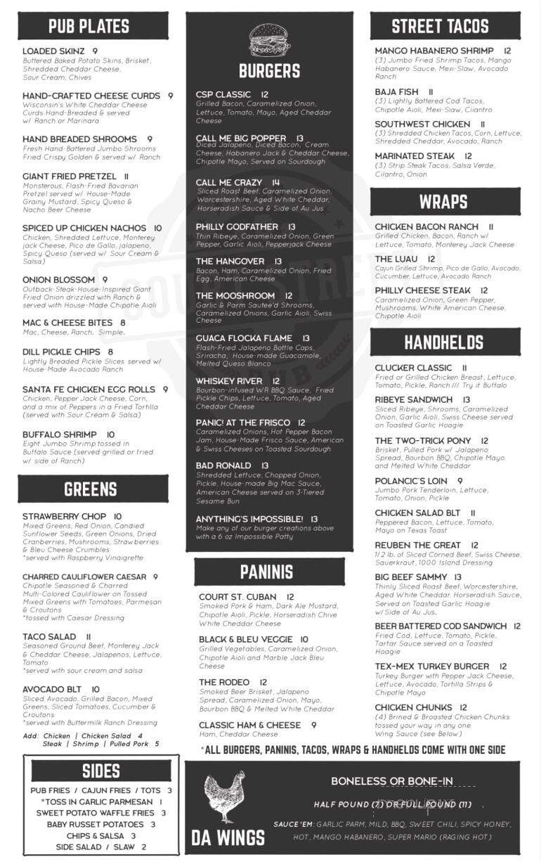 Court Street Pub - Ottawa, IL menu_pic