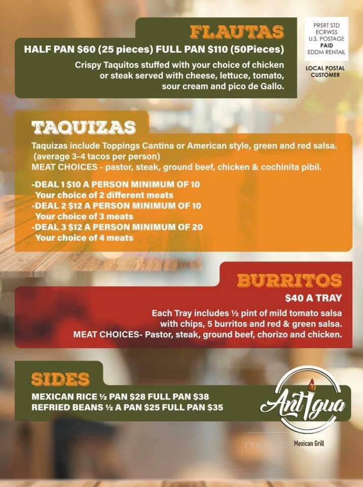 Antigua Mexican Grill - Crystal Lake, IL menu_pic