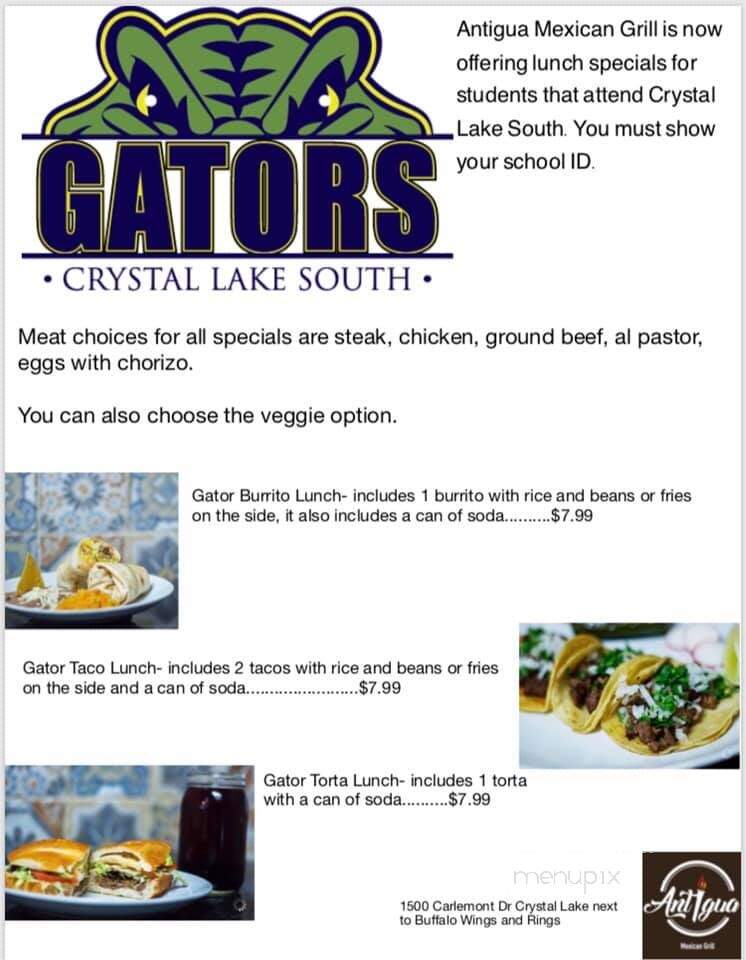 Antigua Mexican Grill - Crystal Lake, IL menu_pic