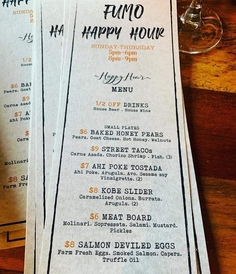 Fumo Wood Fired Eatery - Incline Village, NV menu_pic