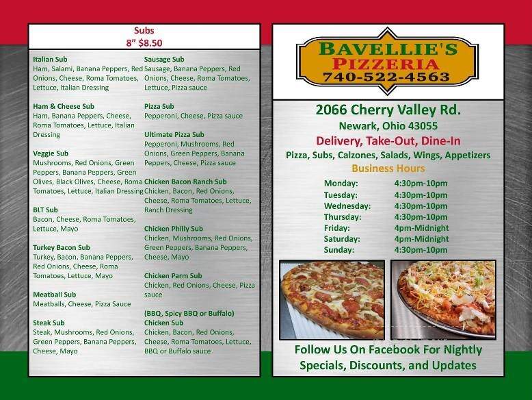 Bavellie's Pizzeria - Newark, OH menu_pic