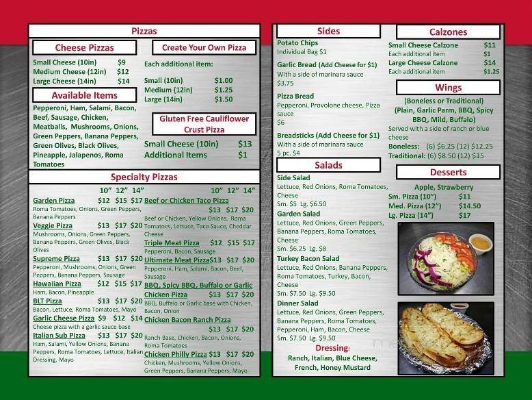 Bavellie's Pizzeria - Newark, OH menu_pic