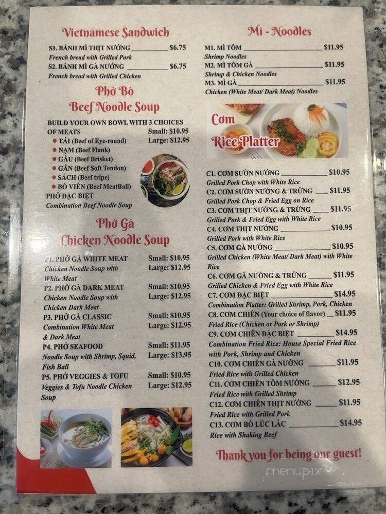 Pho Luv - Lake Dallas, TX menu_pic