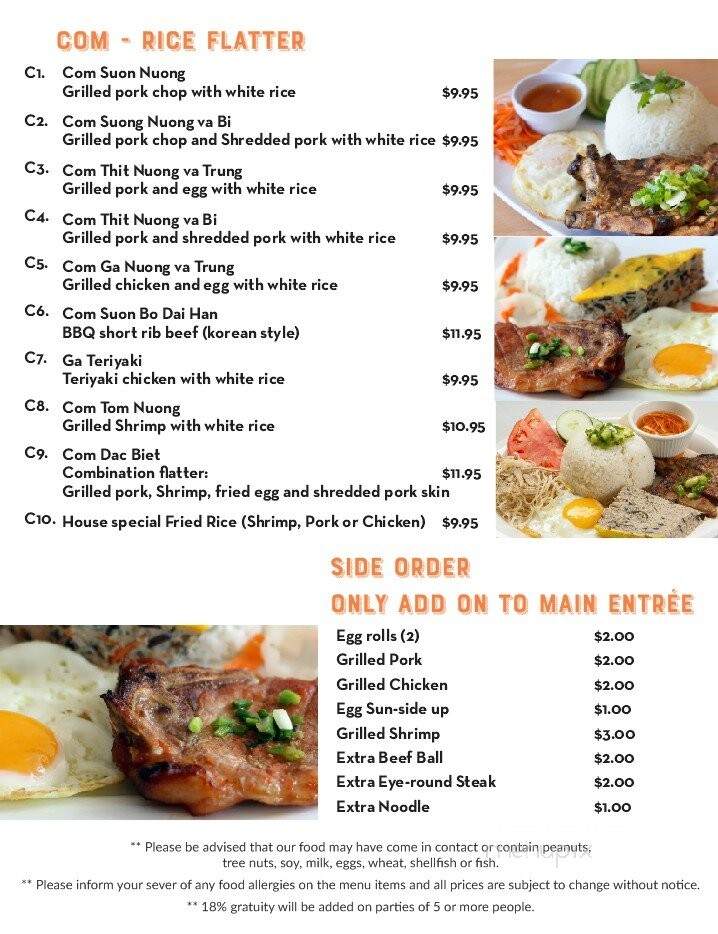 Pho Luv - Lake Dallas, TX menu_pic