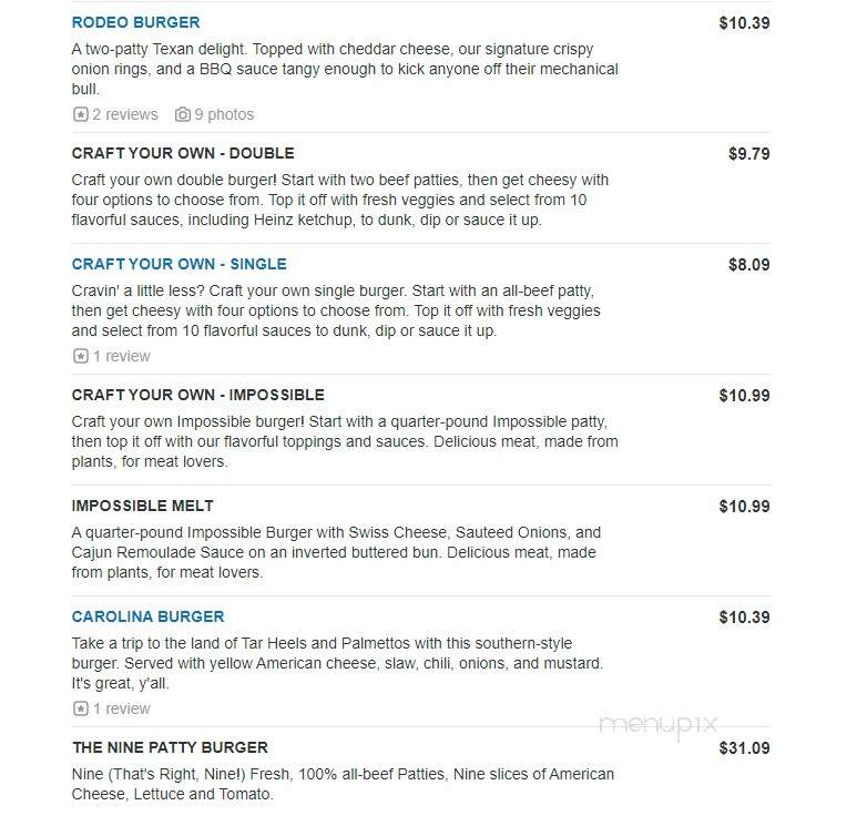 Wayback Burgers - Olive Branch, MS menu_pic