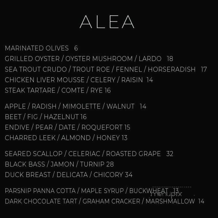 ALEA - Cleveland, OH menu_pic