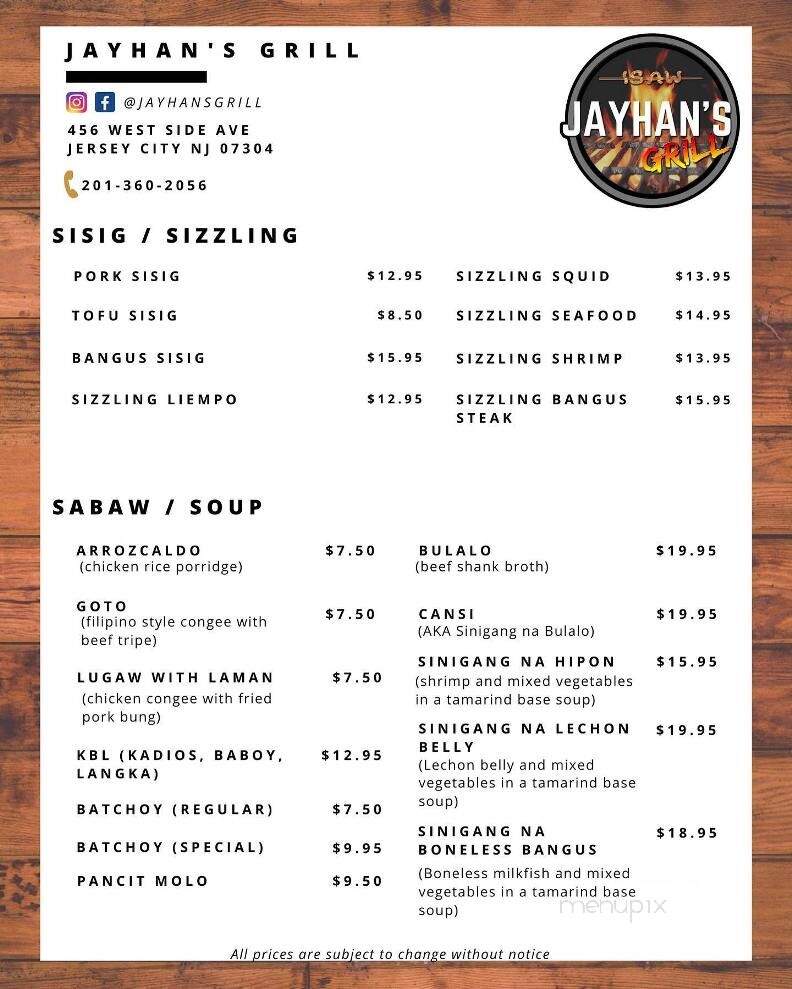 Jayhan's Grill - Jersey City, NJ menu_pic