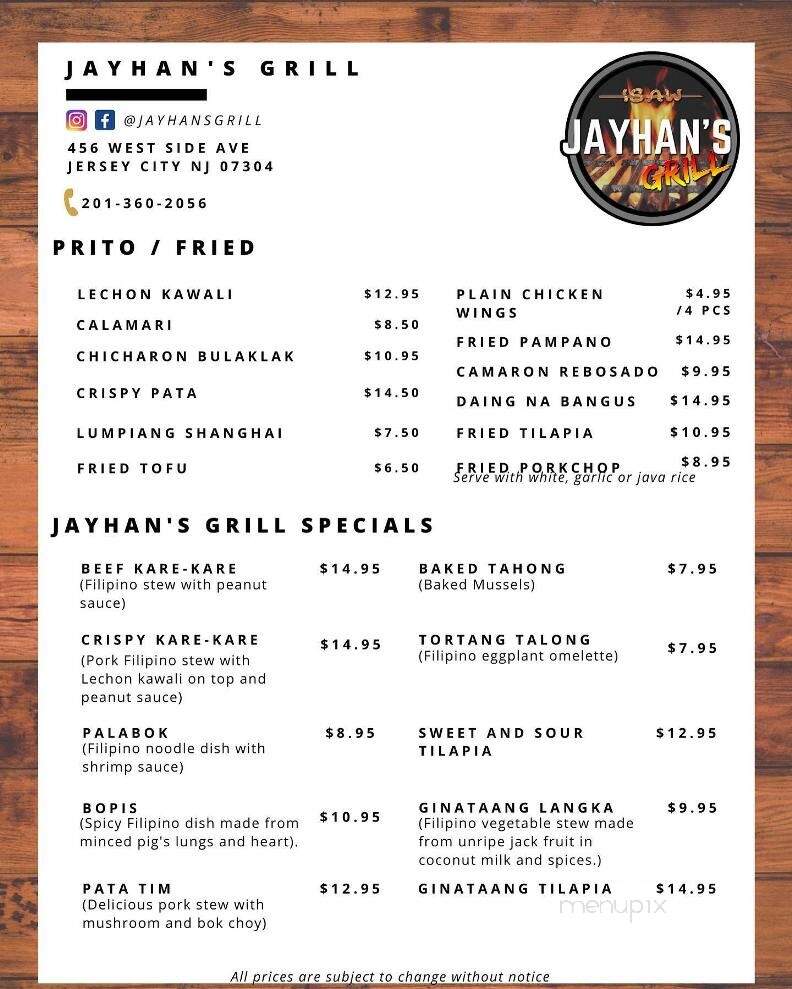 Jayhan's Grill - Jersey City, NJ menu_pic