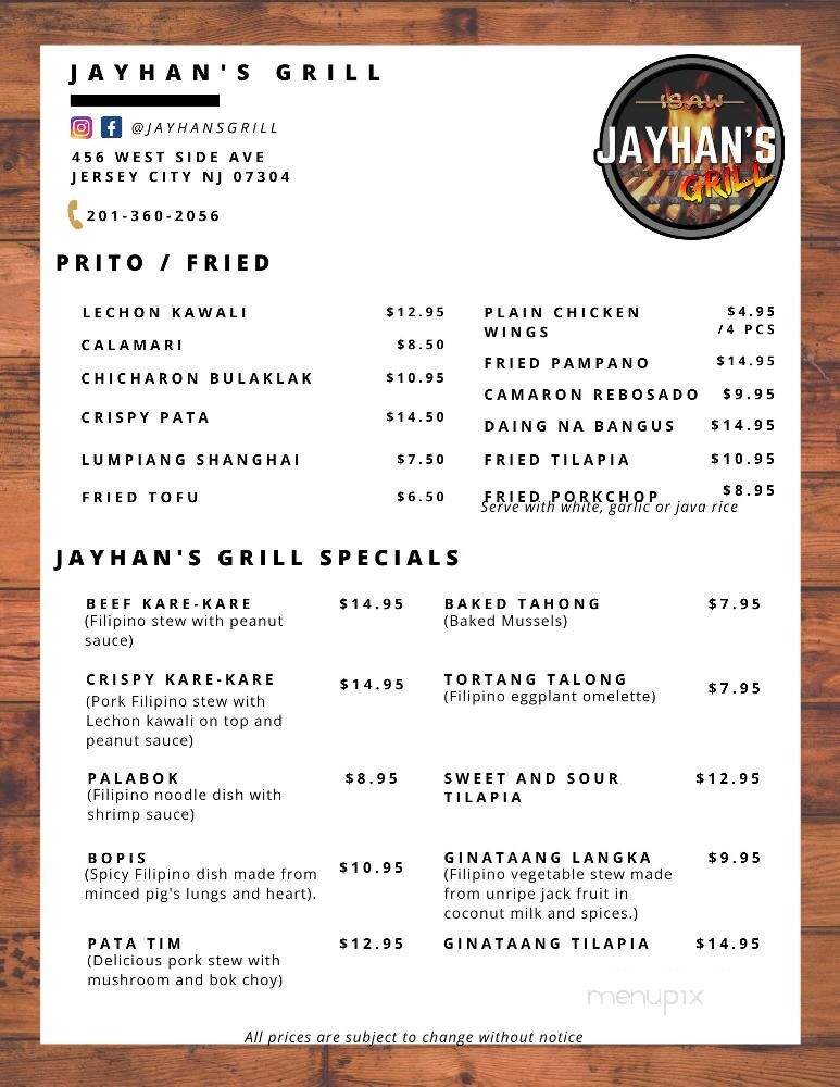 Jayhan's Grill - Jersey City, NJ menu_pic