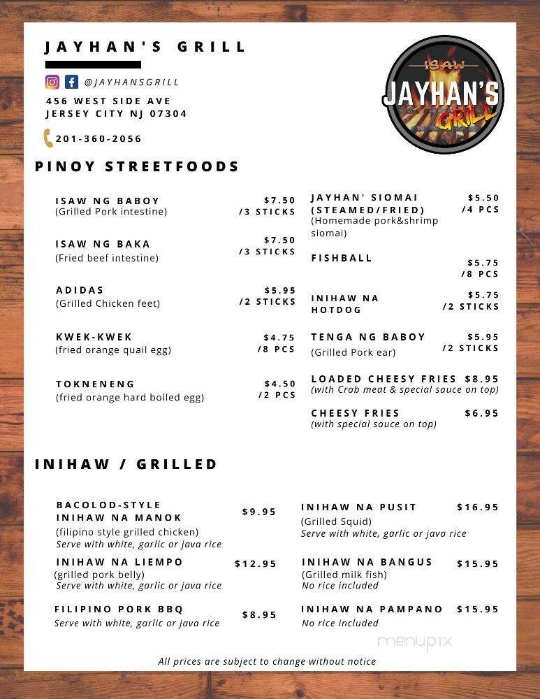 Jayhan's Grill - Jersey City, NJ menu_pic