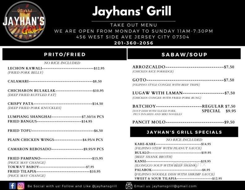 Jayhan's Grill - Jersey City, NJ menu_pic