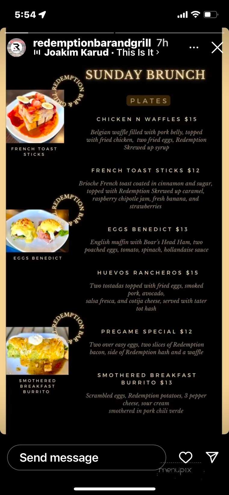 Redemption Bar and Grill - Herriman, UT menu_pic