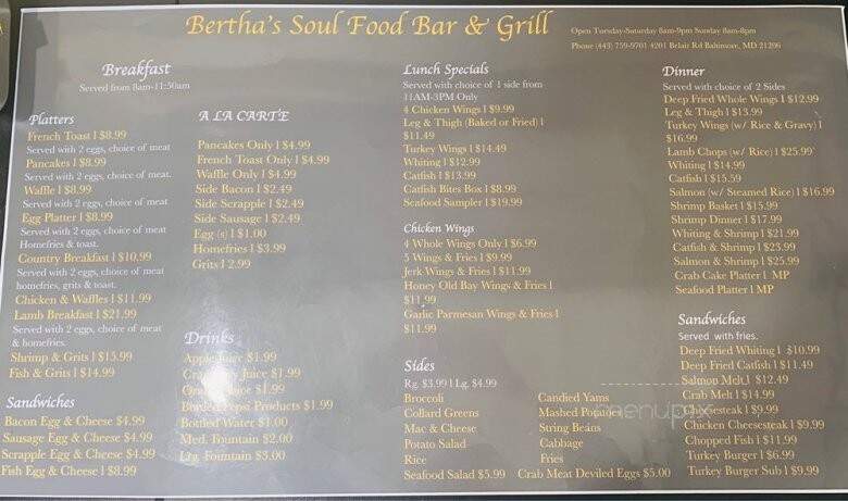 Bertha's Soul Food Bar and Grill - Baltimore, MD
