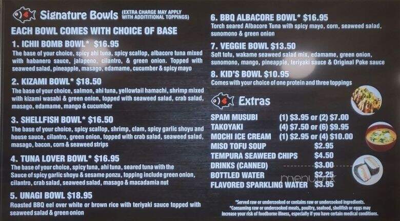 Poke Ichii - Vacaville, CA menu_pic
