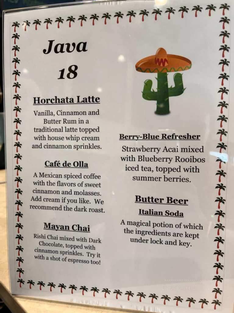Java 18 - Garner, IA menu_pic
