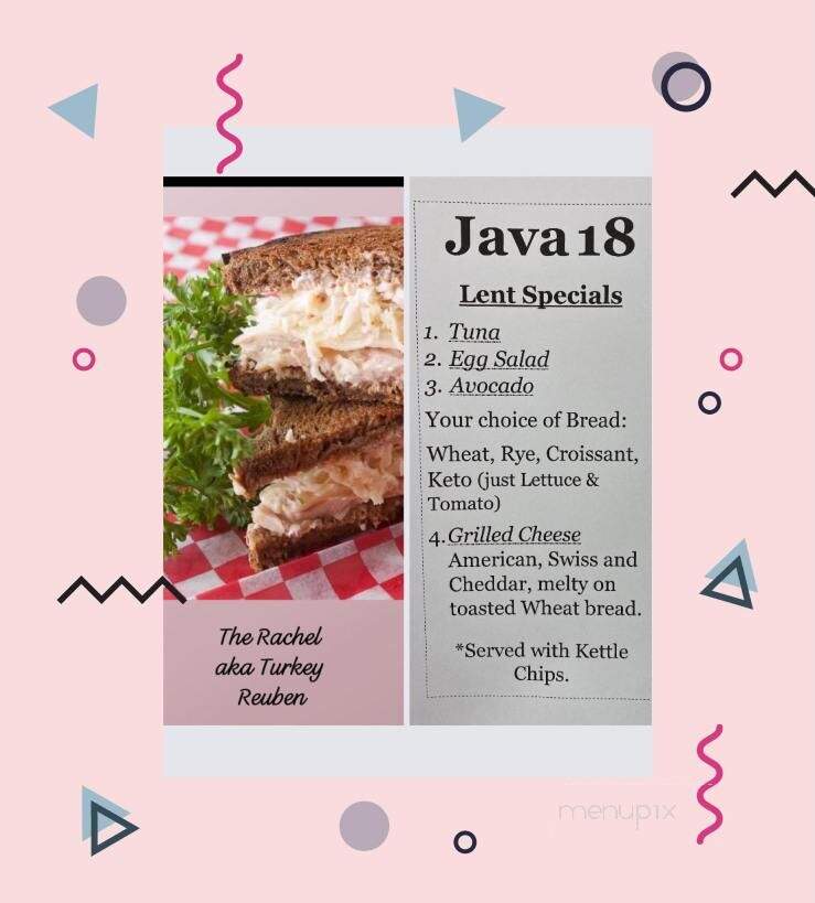 Java 18 - Garner, IA menu_pic