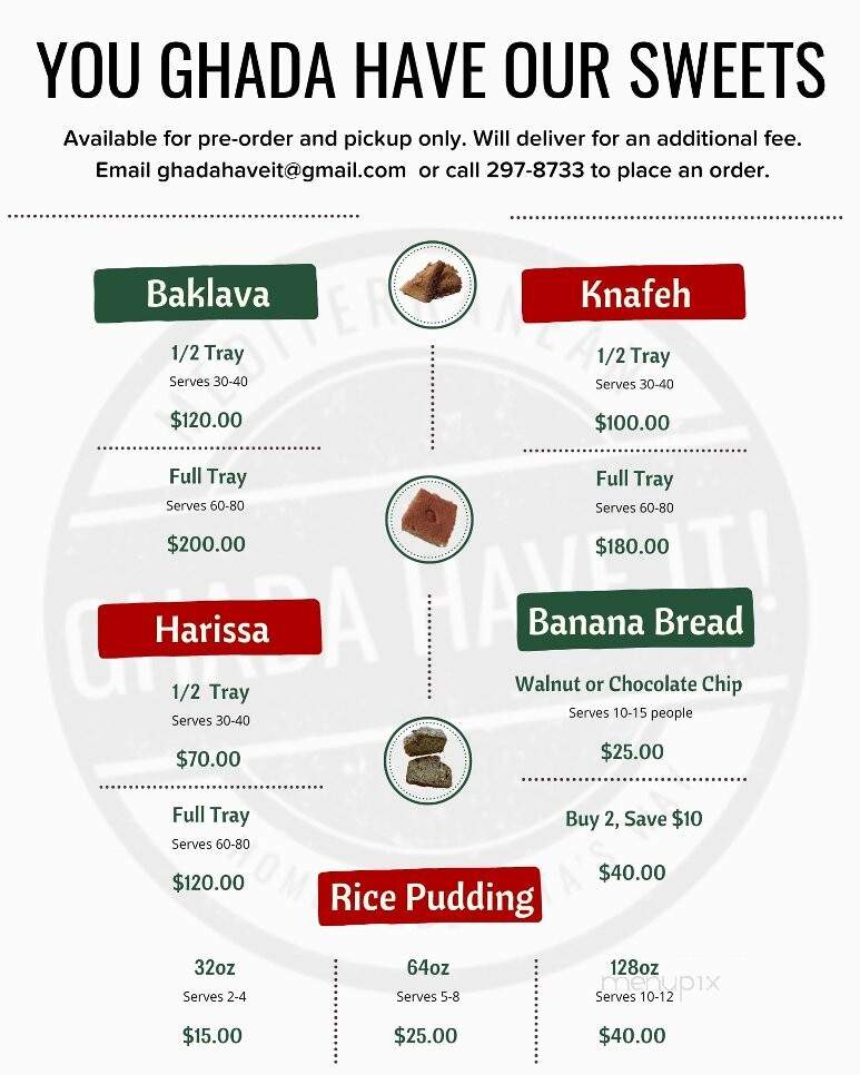 Ghada Have It Mediterranean Home Cooking - Niagara Falls, NY menu_pic
