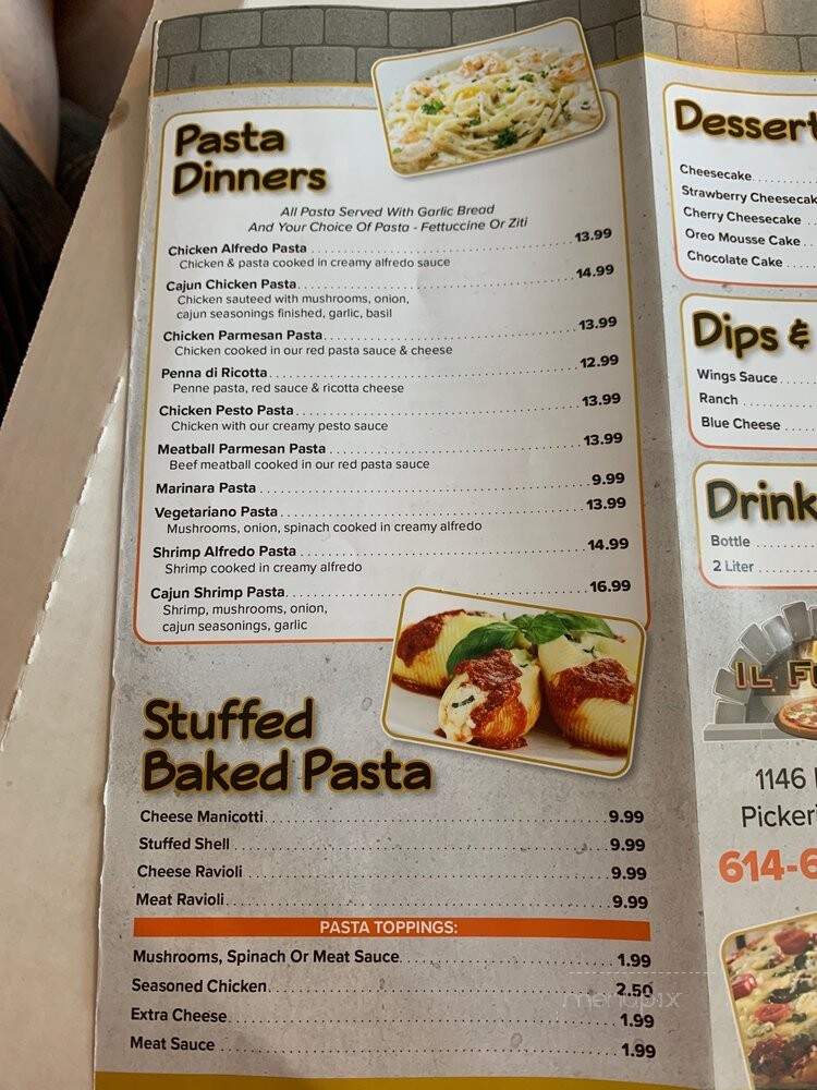 IL Forno - Pickerington, OH menu_pic