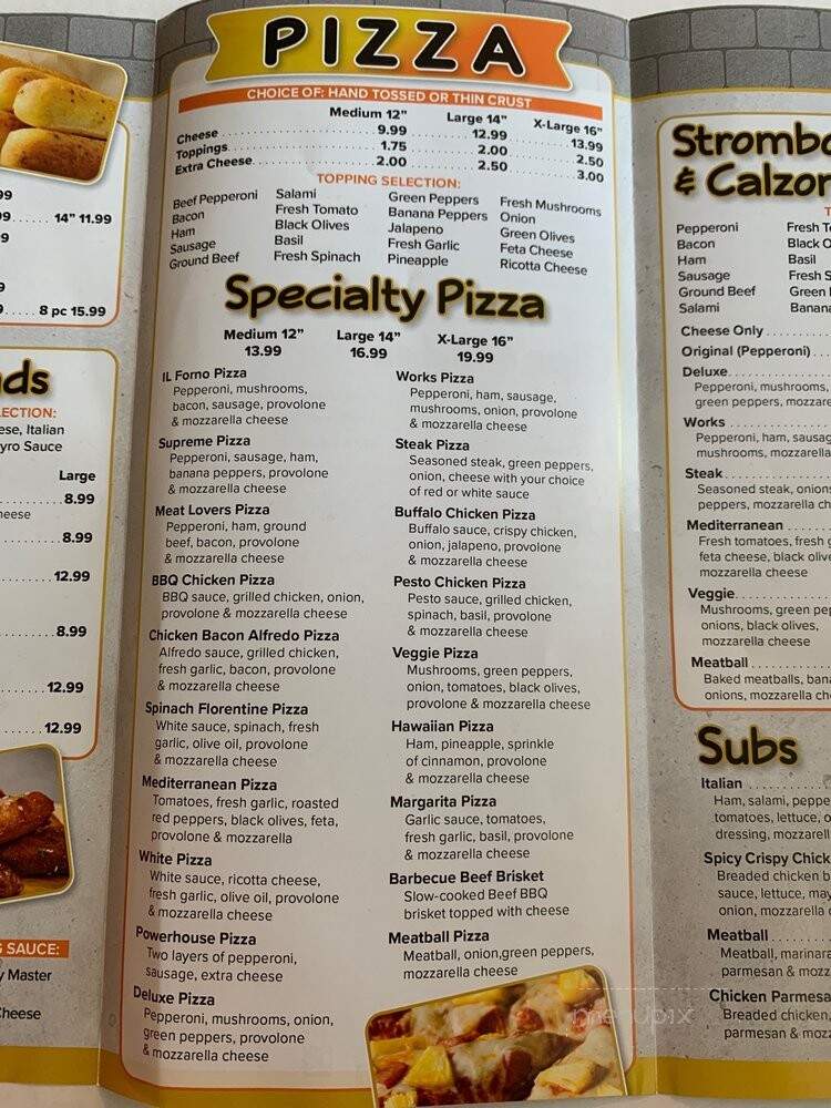 IL Forno - Pickerington, OH menu_pic