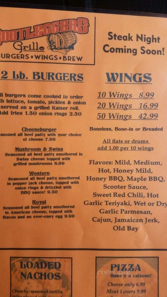 Bootlegger's Grille - Crossville, TN menu_pic