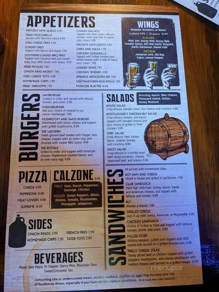 Bootlegger's Grille - Crossville, TN menu_pic