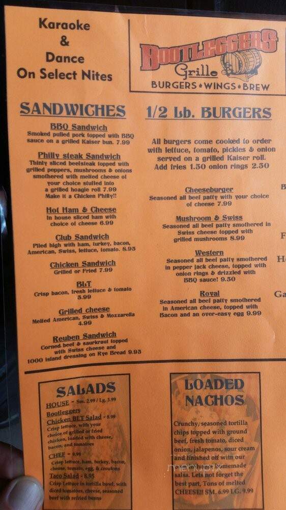 Bootlegger's Grille - Crossville, TN menu_pic