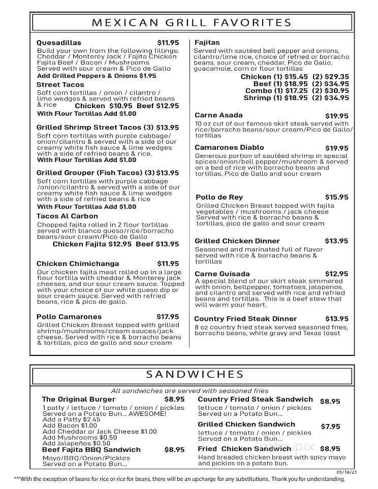 Little B's Grill - Norfork, AR menu_pic