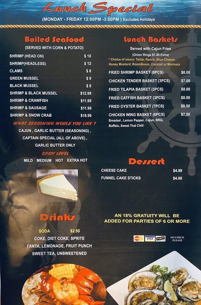 Captain Crab - Lake City, FL menu_pic