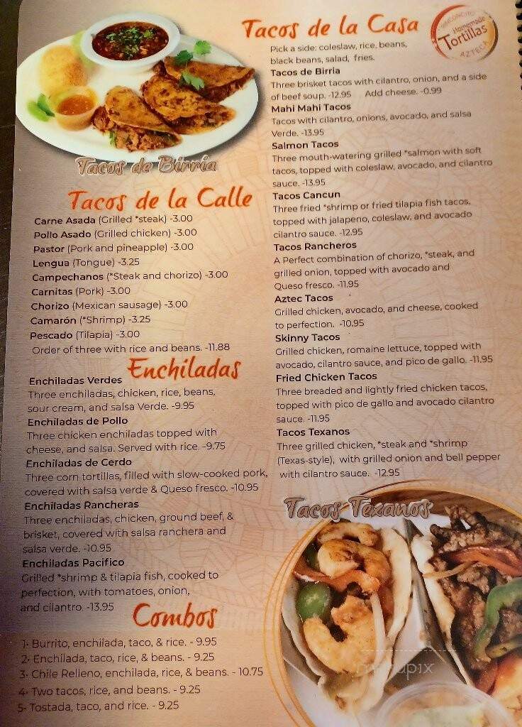 Rinconcito Azteca Bar & Grill - Fayetteville, GA menu_pic