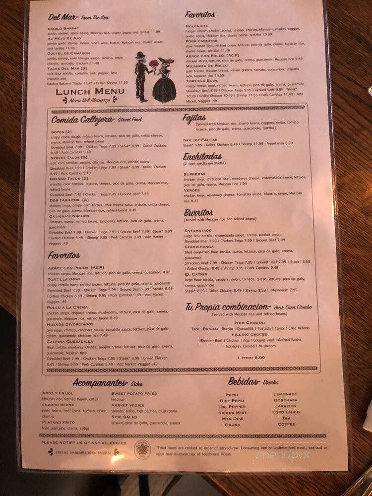 Catrina's Mexican Kitchen & Cantina - Springfield, MO menu_pic