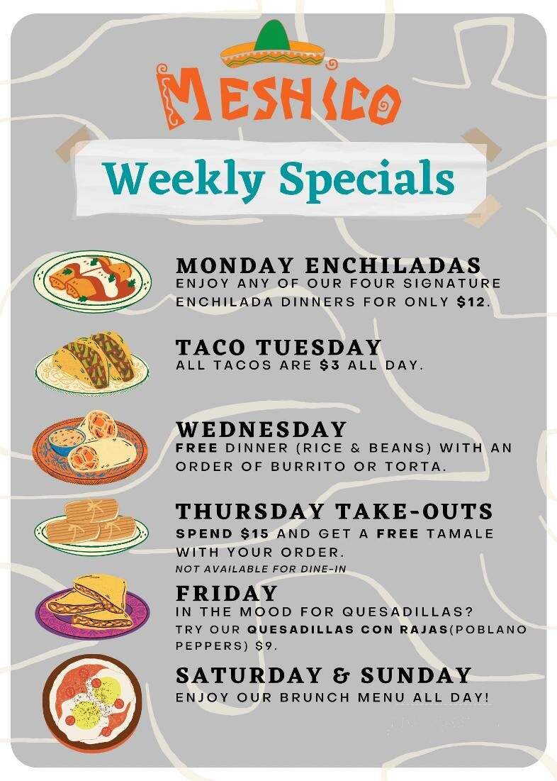 Meshico Restaurant - Palos Heights, IL menu_pic