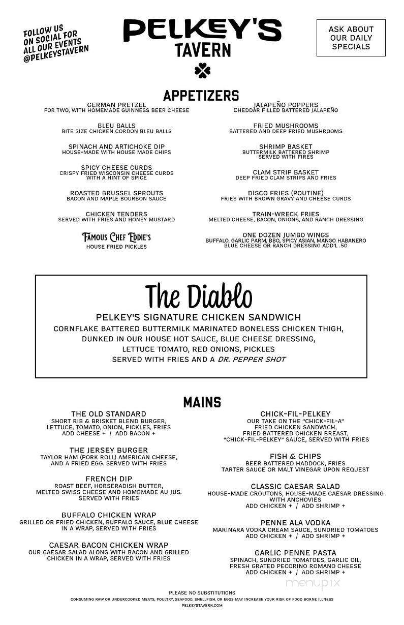 Pelkey's Tavern - Hankins, NY menu_pic