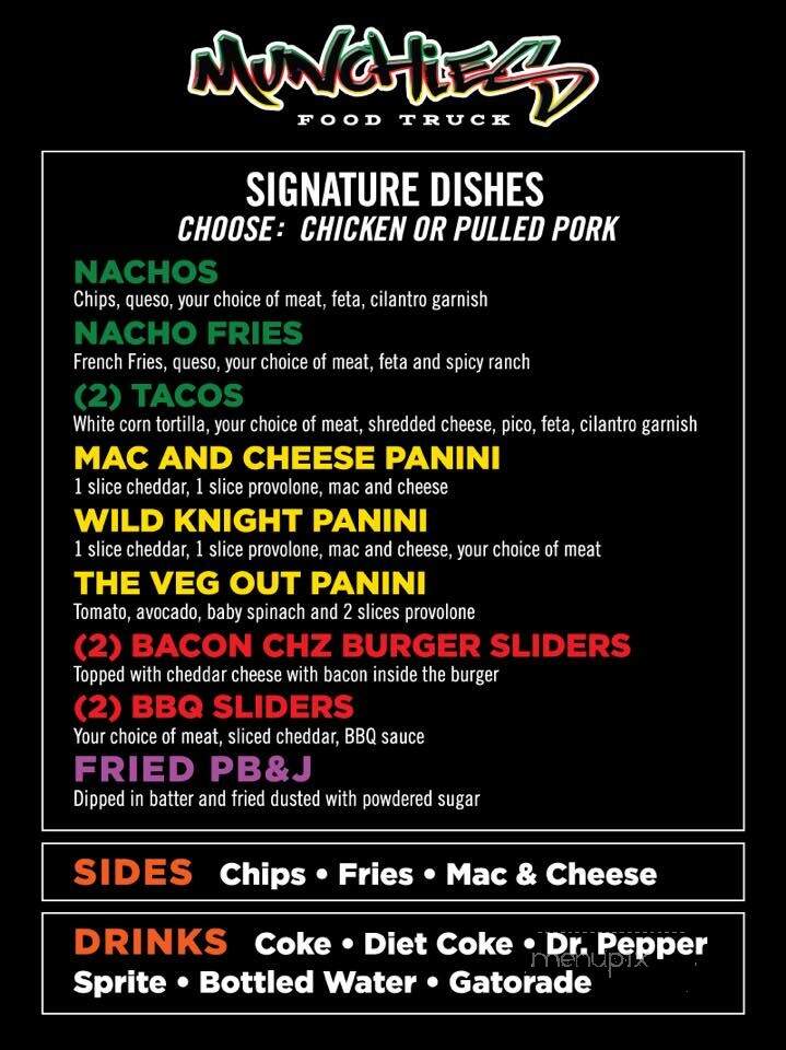 Munchies Food Truck - Denton, TX menu_pic