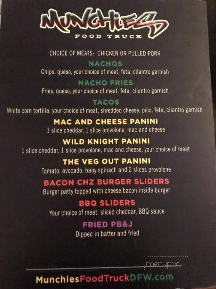 Munchies Food Truck - Denton, TX menu_pic