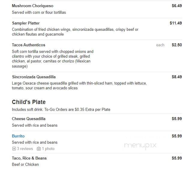 Los Compadres - Lebanon, TN menu_pic